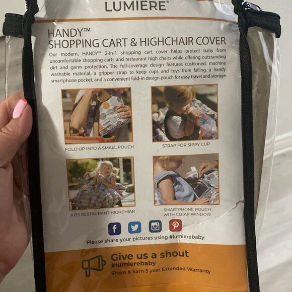 Lumiere- grey cloud chart and high chair seat cover - Picture 4 of 4